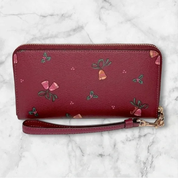 Coach. Holiday Bells Long Zip Around Wallet NWT $298 Retail Limited Edition - Picture 9 of 12